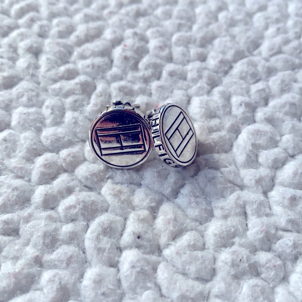 Vintage Retro Tommy Hilfiger Clip-on Earrings Silver